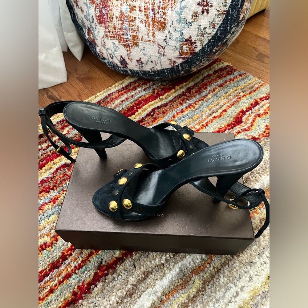 Gucci Heels, Gently Worn, Navy Blue, Size 40.5, Fit like a 9-9.5